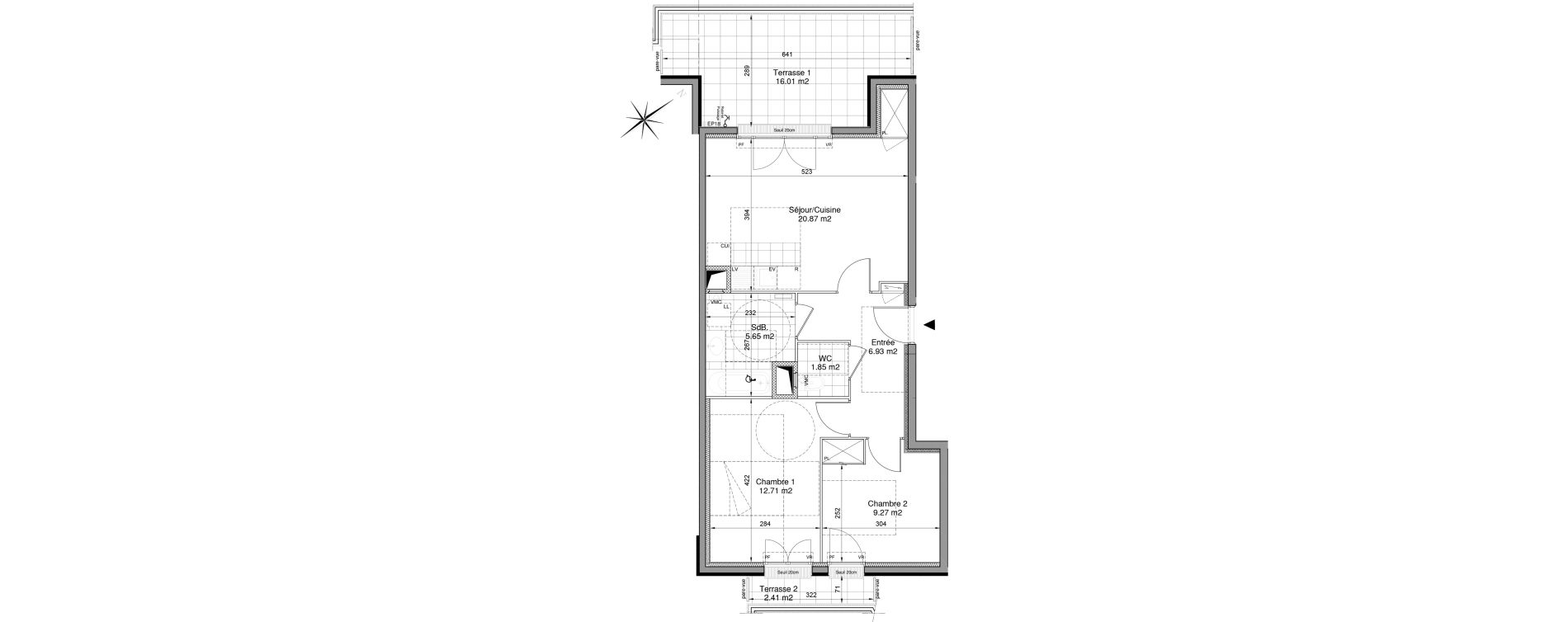Appartement T3 de 57,28 m2 &agrave; Drancy Centre