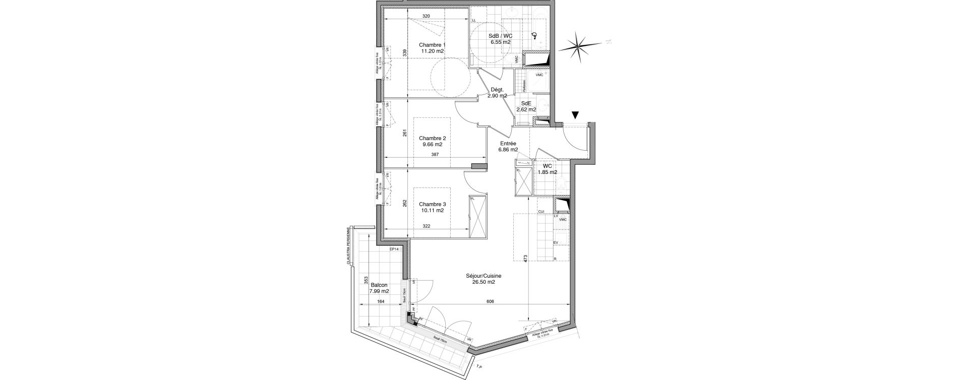 Appartement T4 de 78,25 m2 &agrave; Drancy Centre
