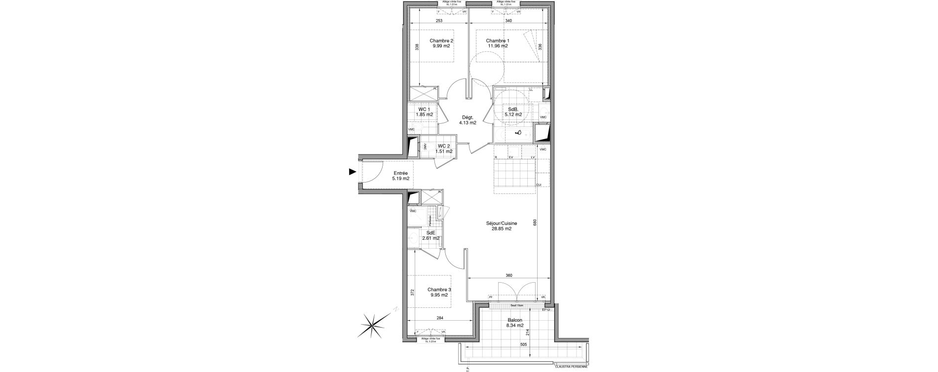 Appartement T4 de 81,16 m2 &agrave; Drancy Centre
