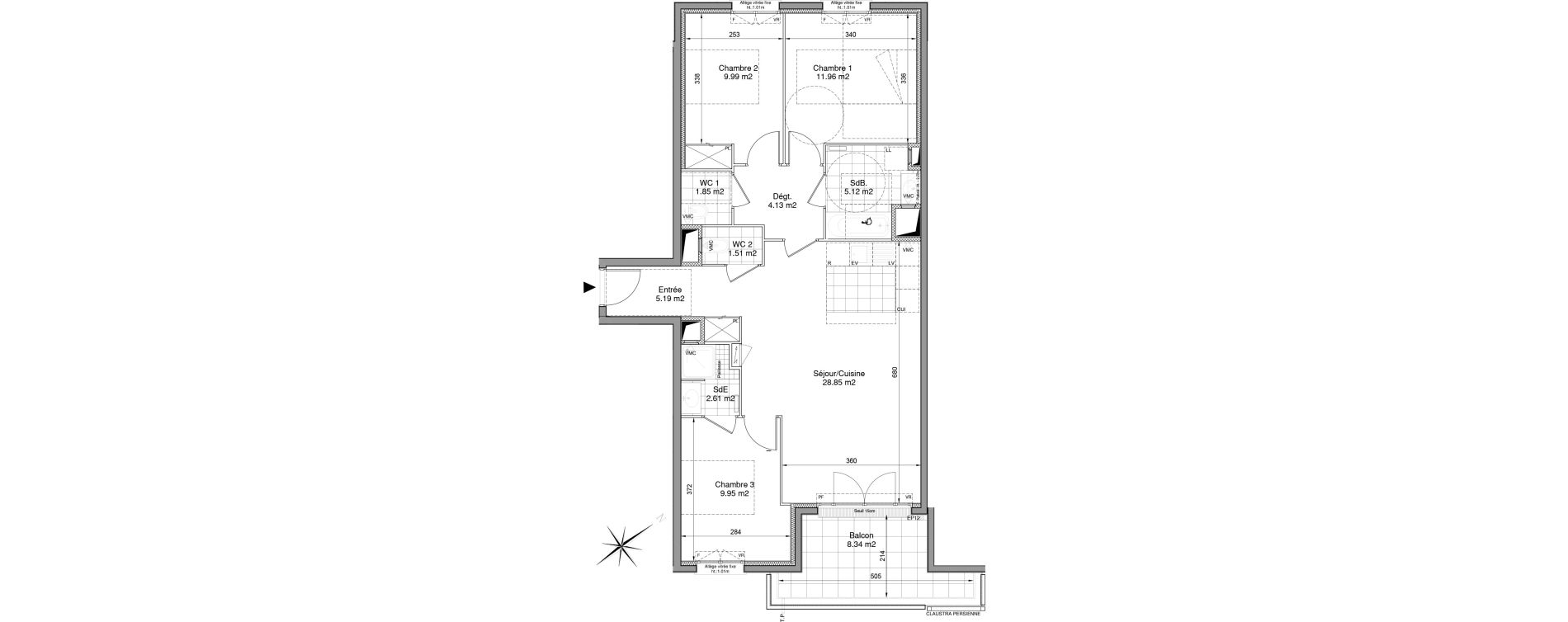 Appartement T4 de 81,16 m2 &agrave; Drancy Centre