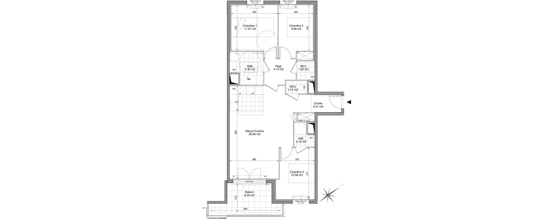 Appartement T4 de 81,28 m2 &agrave; Drancy Centre