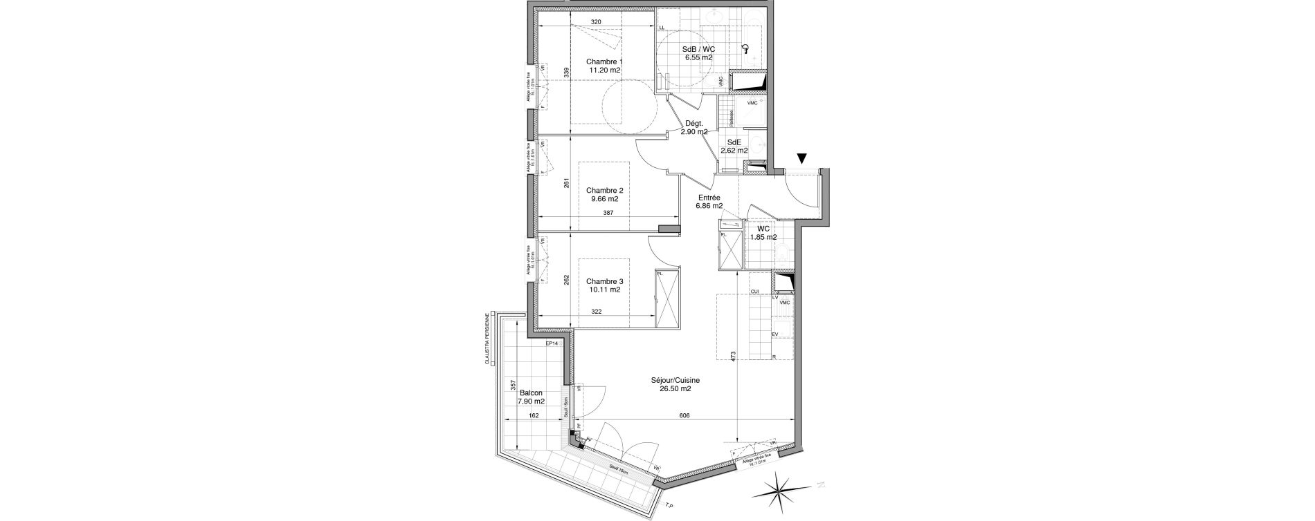 Appartement T4 de 78,25 m2 &agrave; Drancy Centre