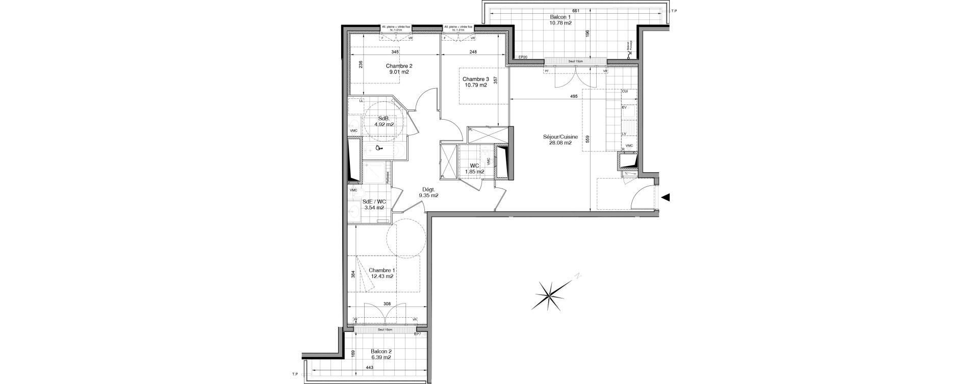 Appartement T4 de 79,97 m2 &agrave; Drancy Centre