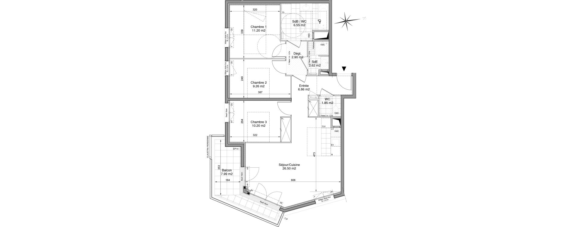 Appartement T4 de 77,94 m2 &agrave; Drancy Centre