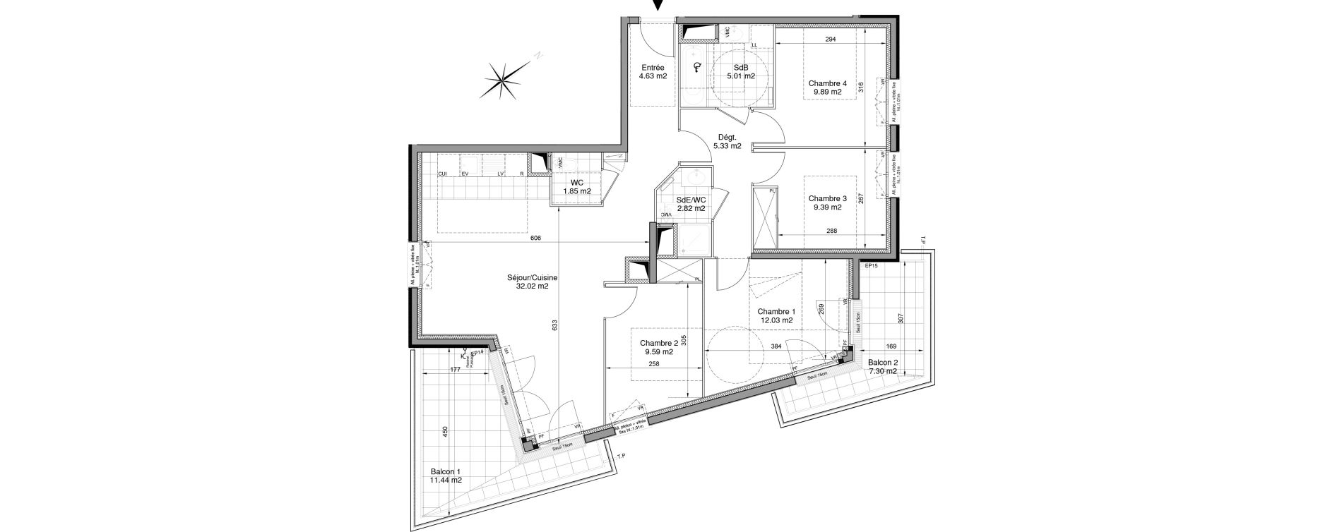 Appartement T5 de 92,56 m2 &agrave; Drancy Centre