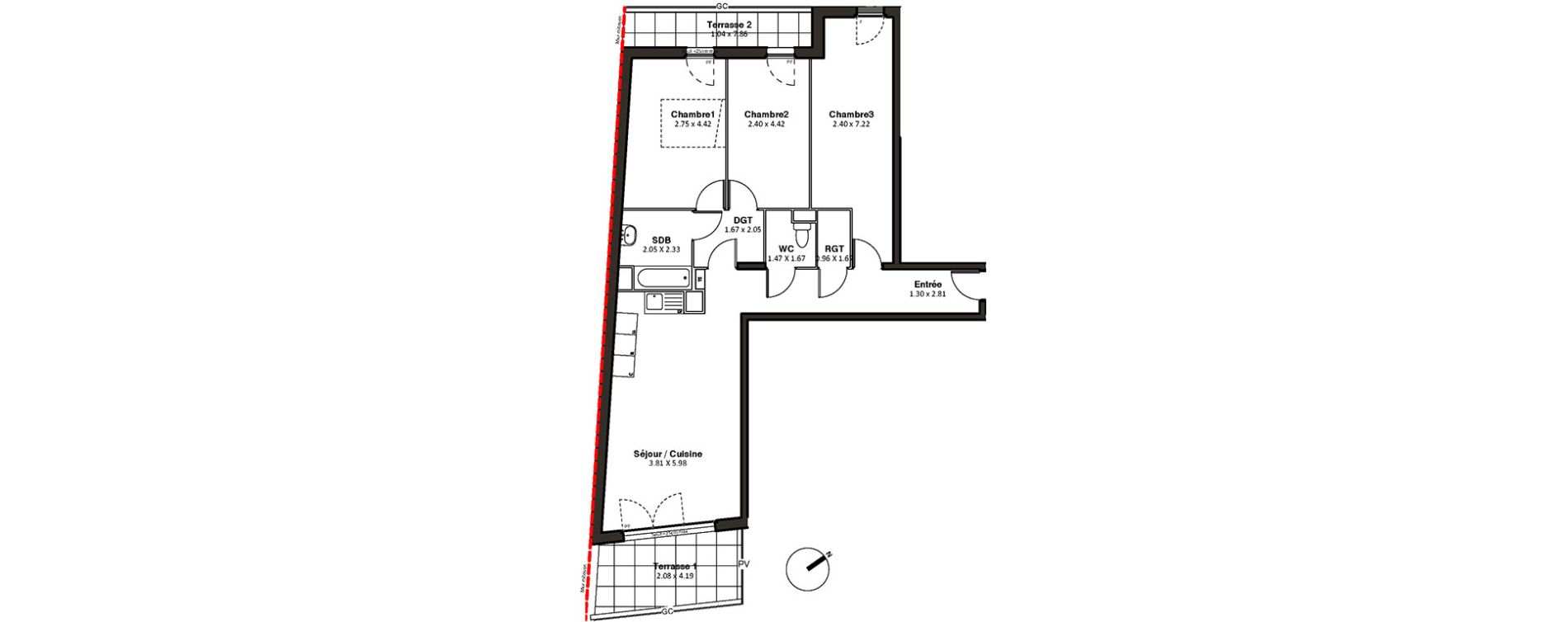 Appartement T4 de 89,09 m2 &agrave; Drancy L'economie