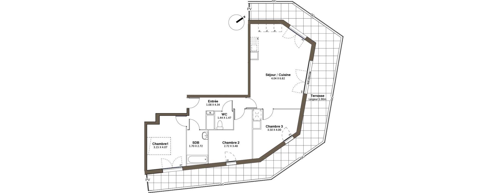 Appartement T4 de 77,24 m2 &agrave; Drancy L'economie