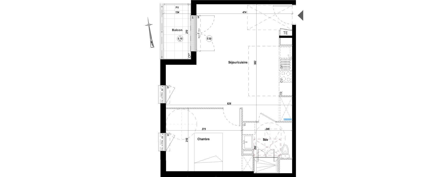 Appartement T2 de 45,83 m2 &agrave; Drancy Le petit drancy