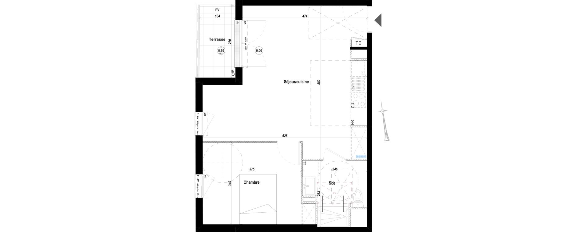 Appartement T2 de 45,83 m2 &agrave; Drancy Le petit drancy