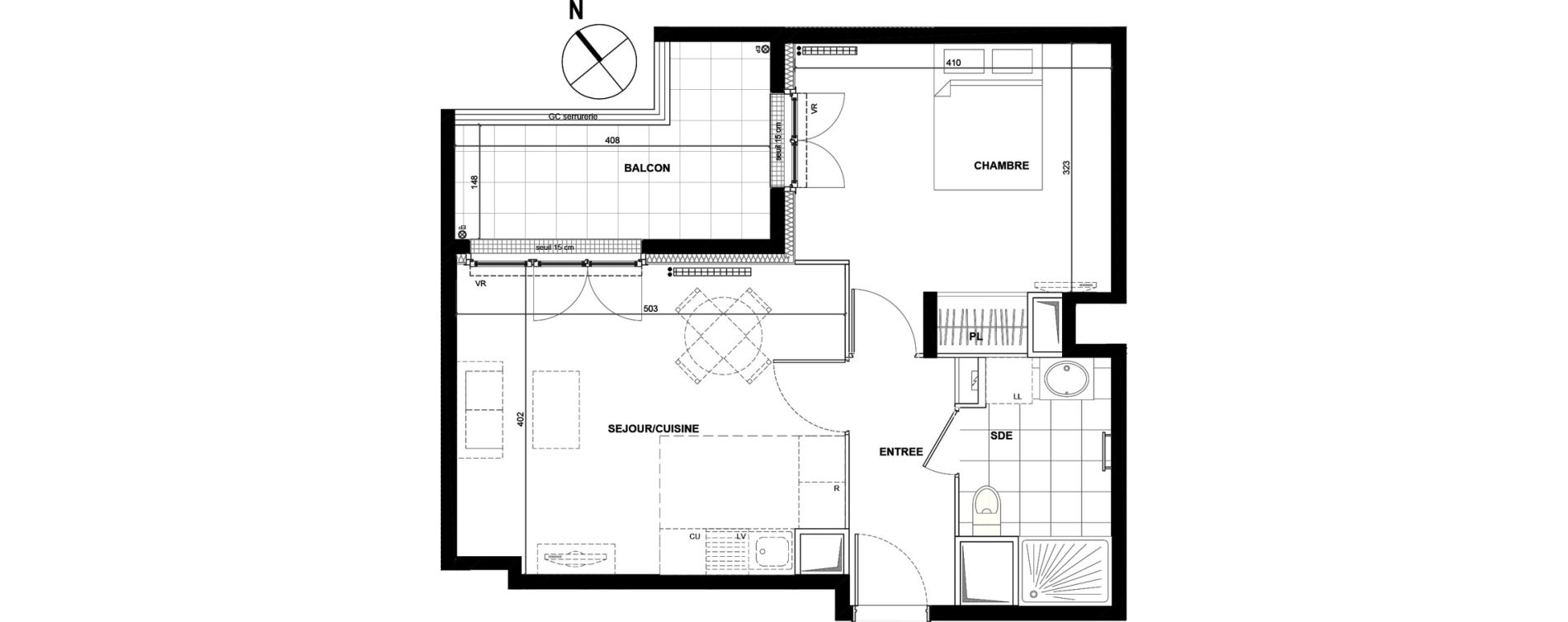 Appartement T2 de 44,12 m2 &agrave; Drancy La mare