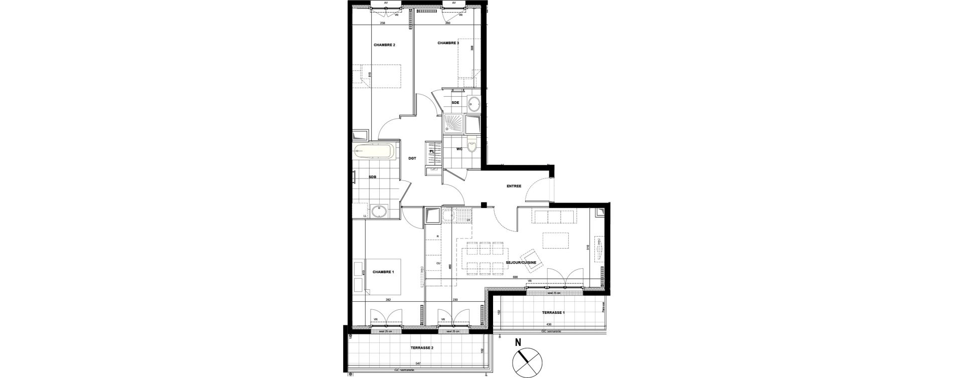 Appartement T4 de 77,88 m2 &agrave; Drancy La mare