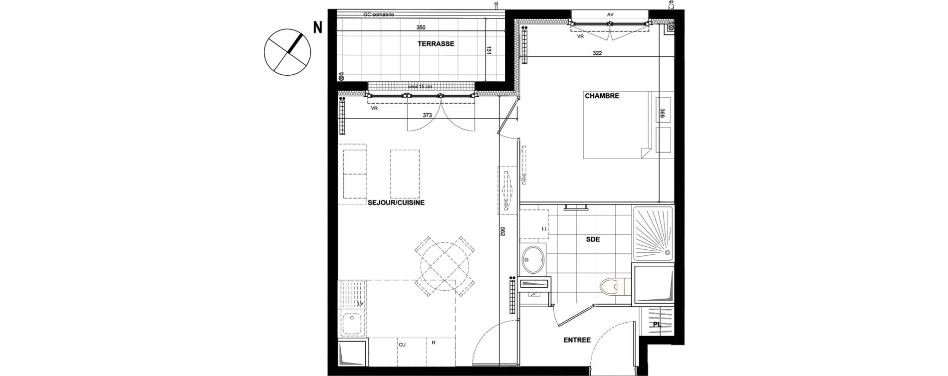 Appartement T2 de 41,49 m2 &agrave; Drancy La mare