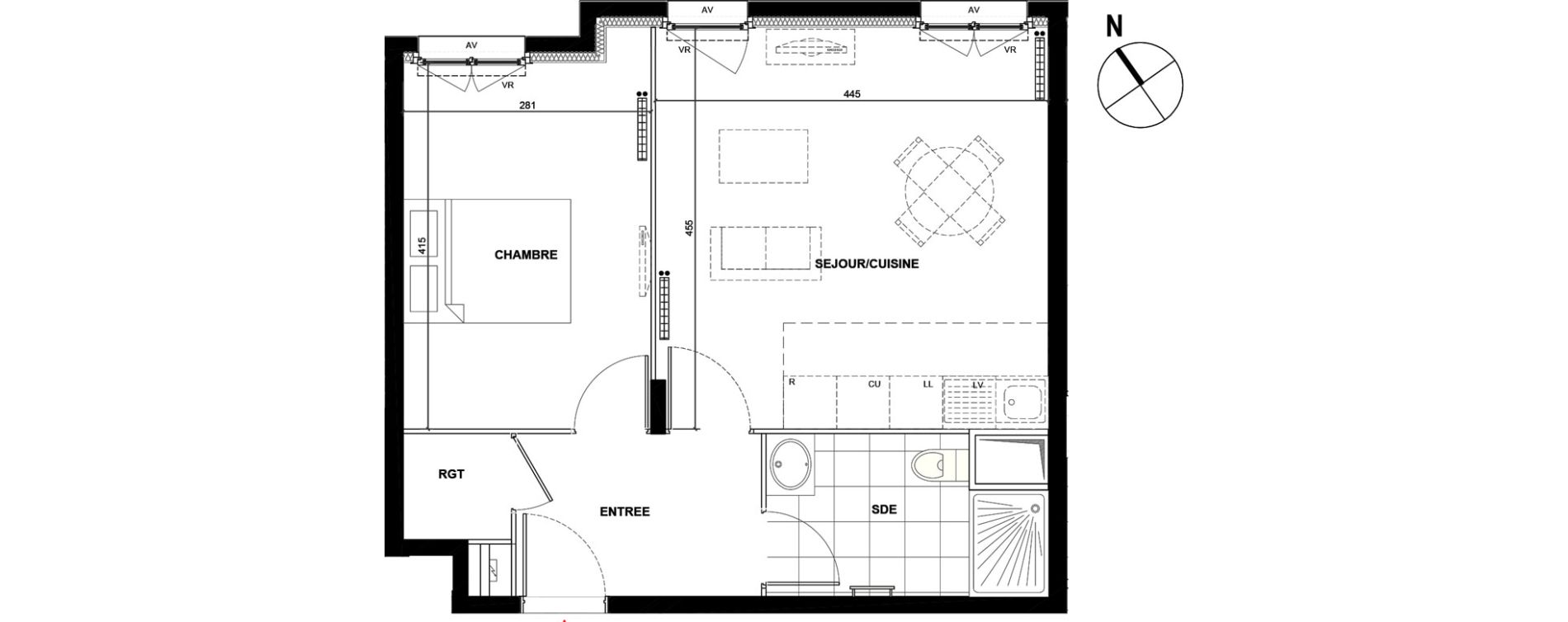 Appartement T2 de 43,99 m2 &agrave; Drancy La mare