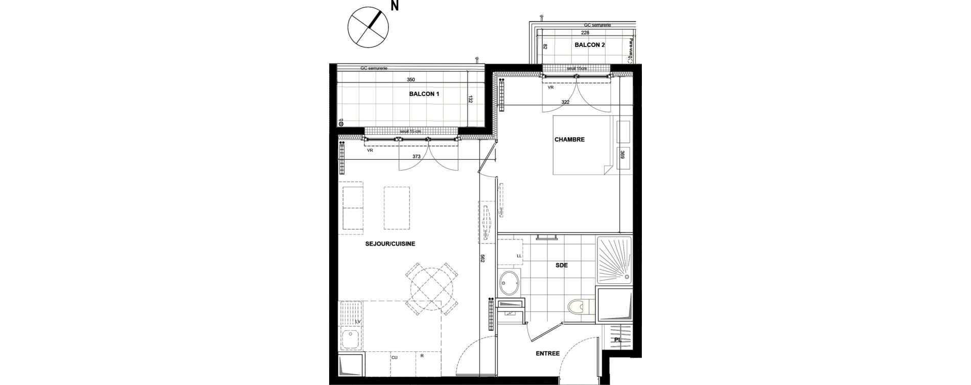 Appartement T2 de 41,54 m2 &agrave; Drancy La mare