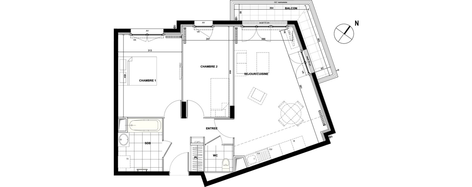 Appartement T3 de 61,60 m2 &agrave; Drancy La mare