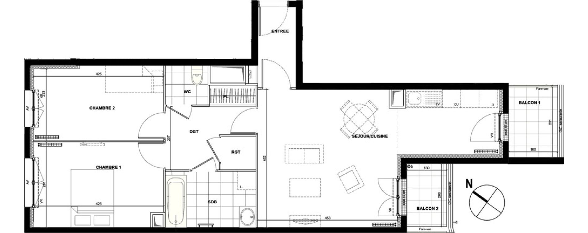 Appartement T3 de 67,17 m2 &agrave; Drancy La mare