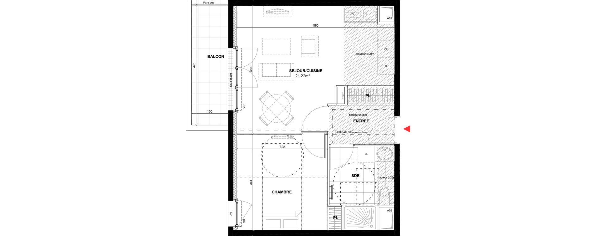 Appartement T2 de 43,01 m2 &agrave; Drancy La mare