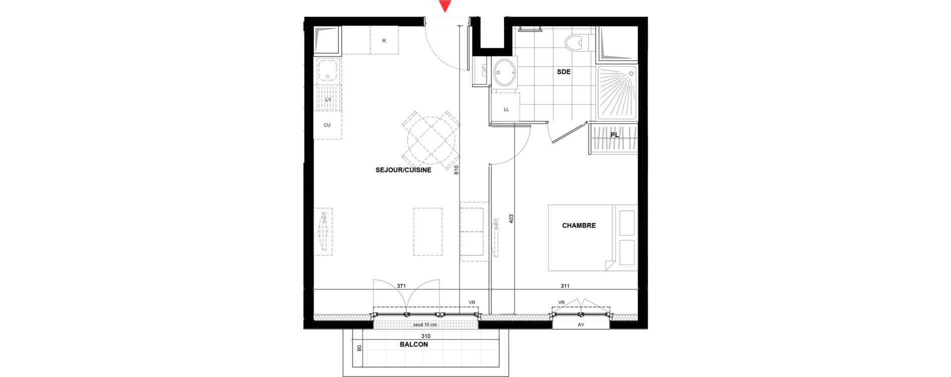 Appartement T2 de 39,56 m2 &agrave; Drancy La mare