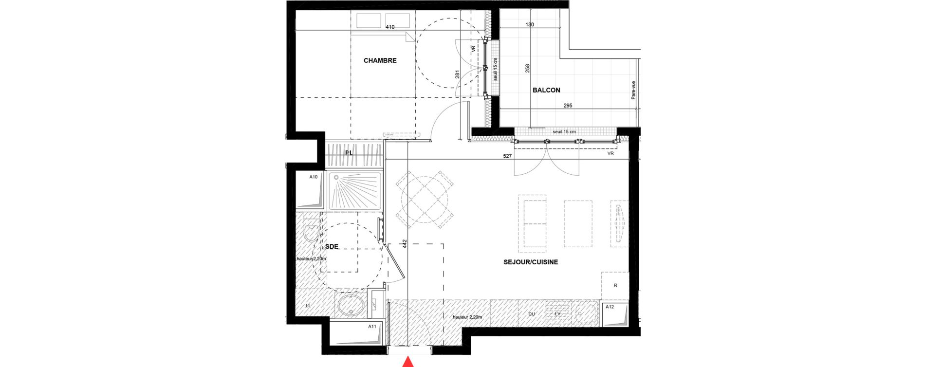 Appartement T2 de 38,77 m2 &agrave; Drancy La mare