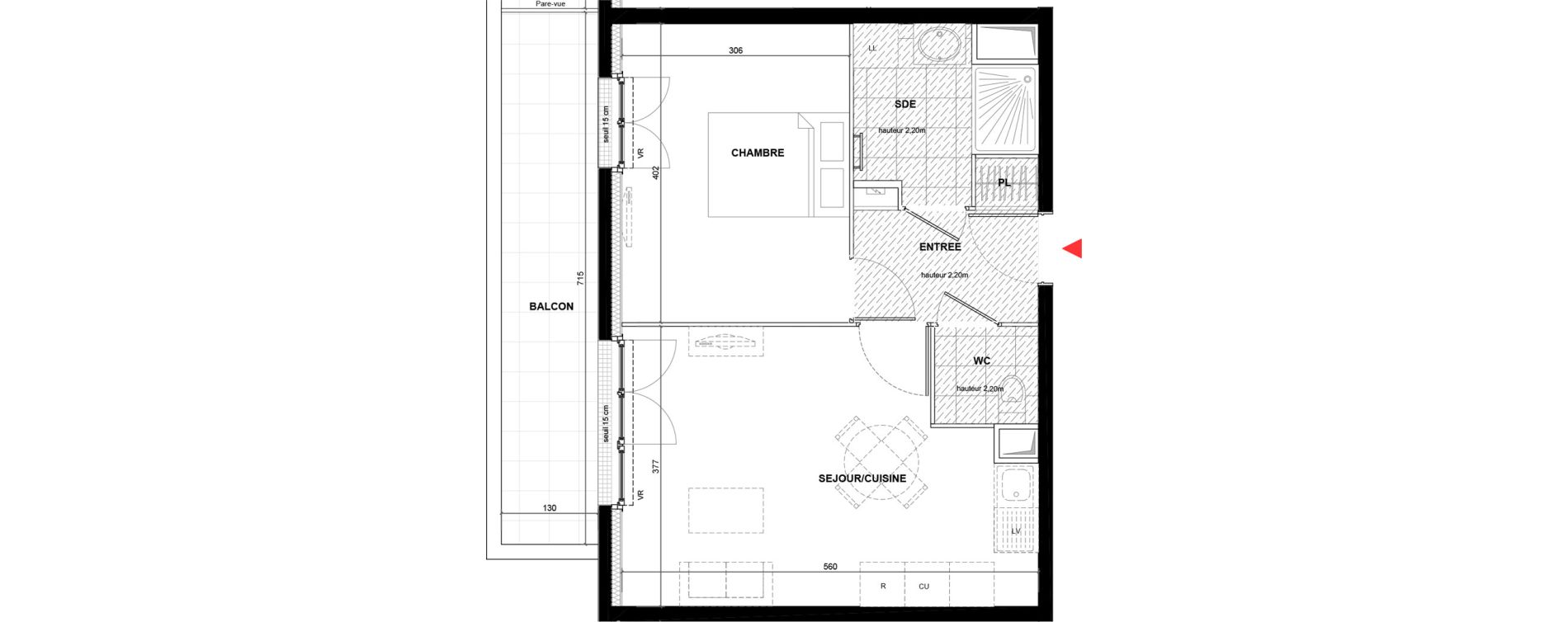 Appartement T2 de 42,10 m2 &agrave; Drancy La mare