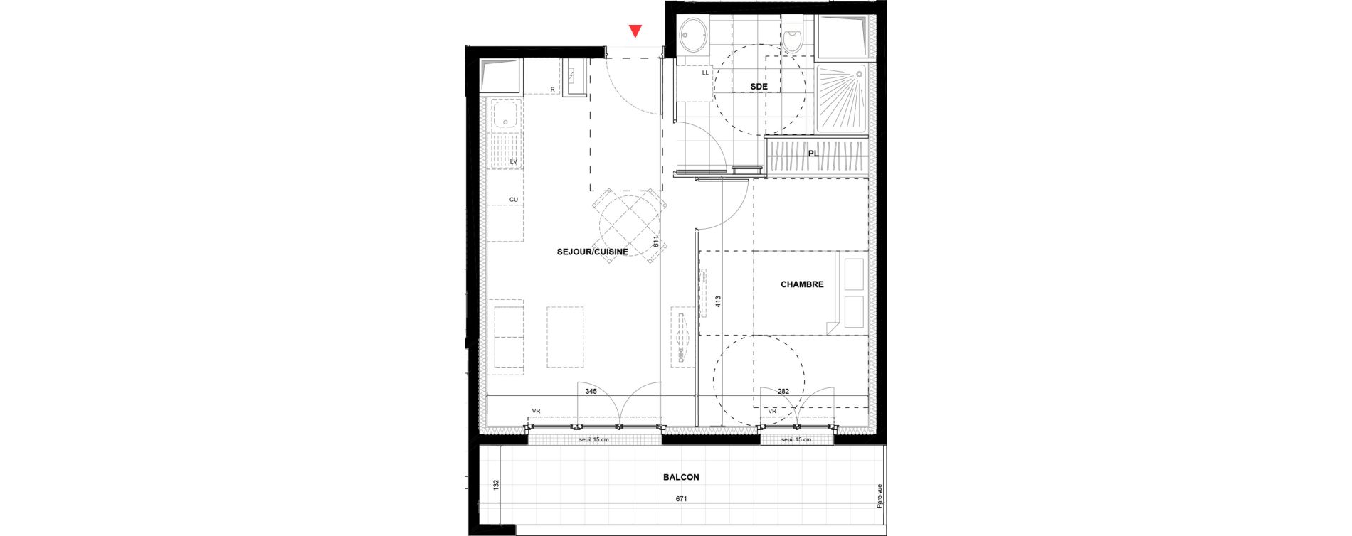 Appartement T2 de 39,06 m2 &agrave; Drancy La mare