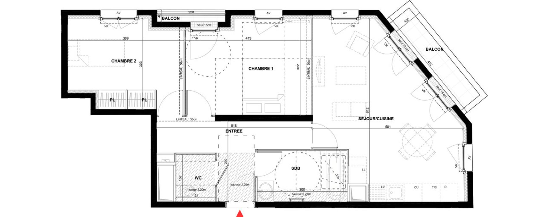 Appartement T3 de 61,39 m2 &agrave; Drancy La mare