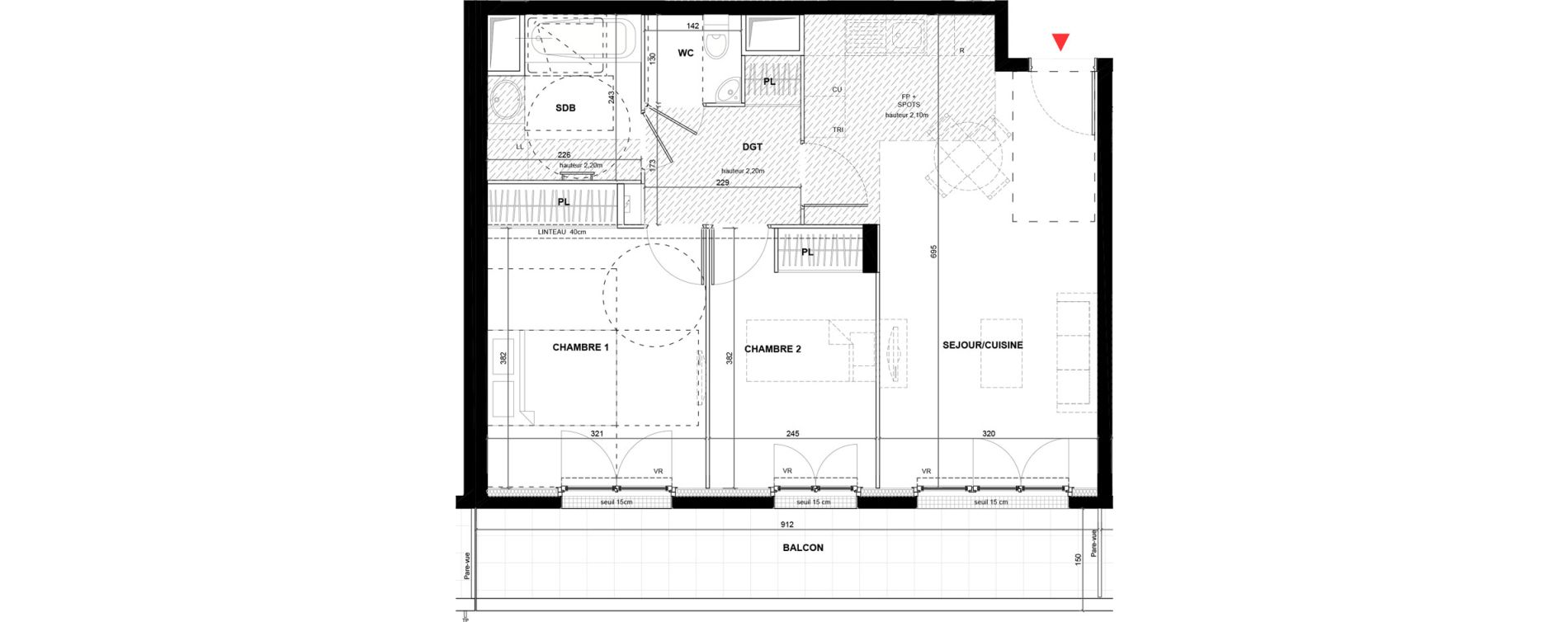 Appartement T3 de 58,53 m2 &agrave; Drancy La mare