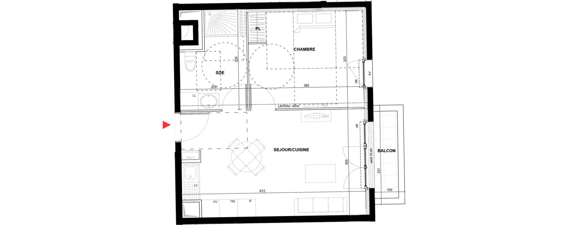 Appartement T2 de 39,65 m2 &agrave; Drancy La mare