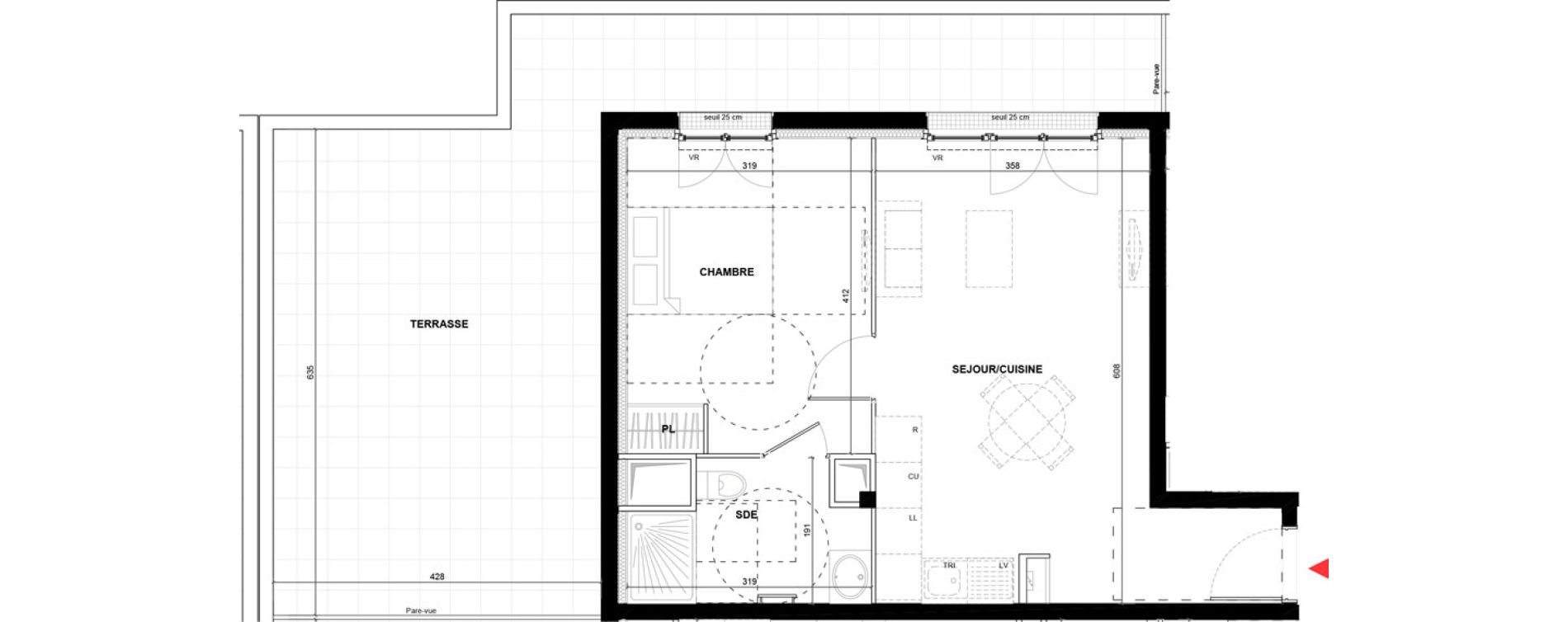 Appartement T2 de 41,93 m2 &agrave; Drancy La mare