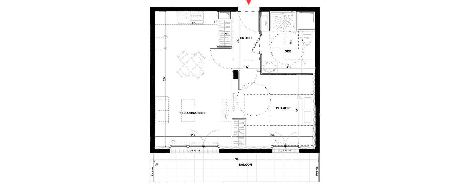 Appartement T2 de 41,96 m2 &agrave; Drancy La mare