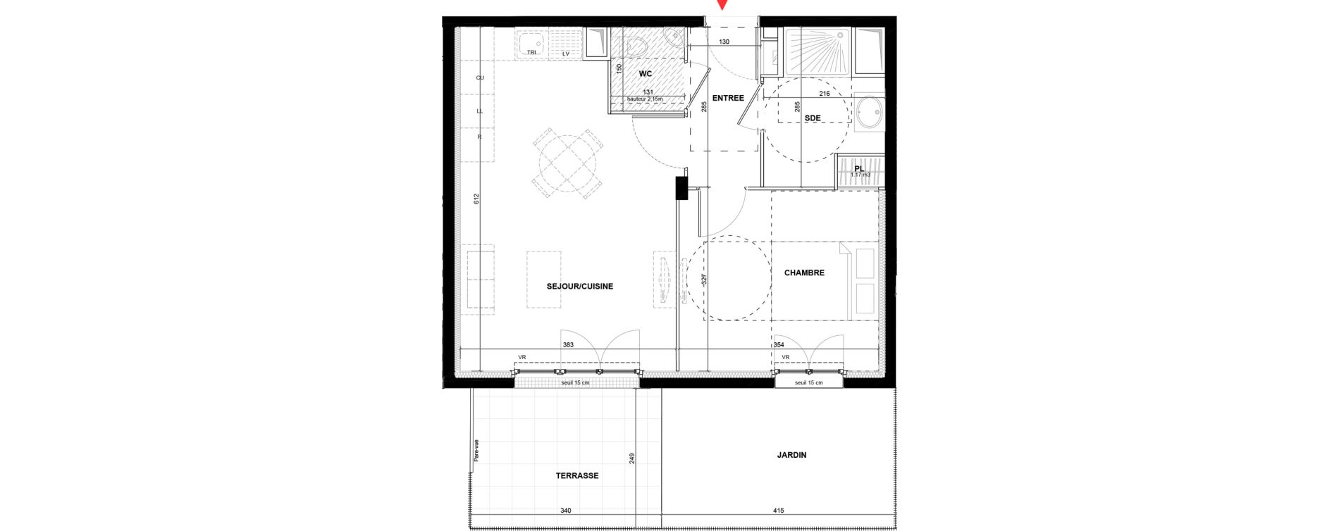 Appartement T2 de 43,77 m2 &agrave; Drancy La mare