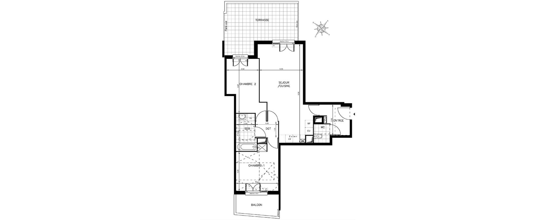 Appartement T3 de 65,63 m2 &agrave; Drancy Centre