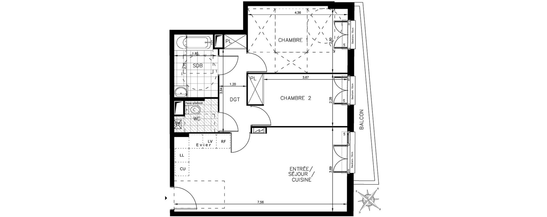 Appartement T3 de 61,82 m2 &agrave; Drancy Centre