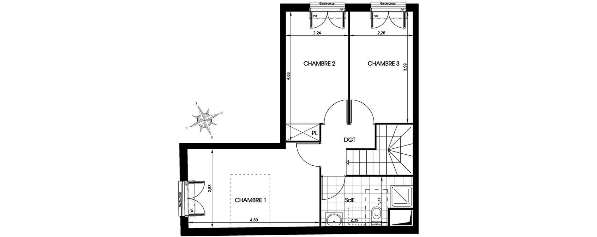Duplex T4 de 88,89 m2 &agrave; Drancy Centre