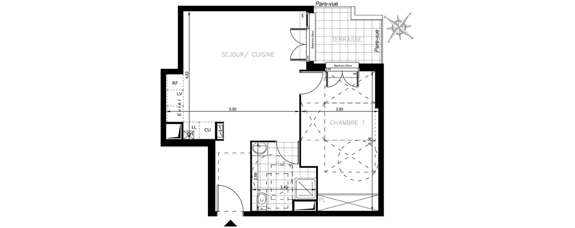 Appartement T2 de 45,74 m2 &agrave; Drancy Centre