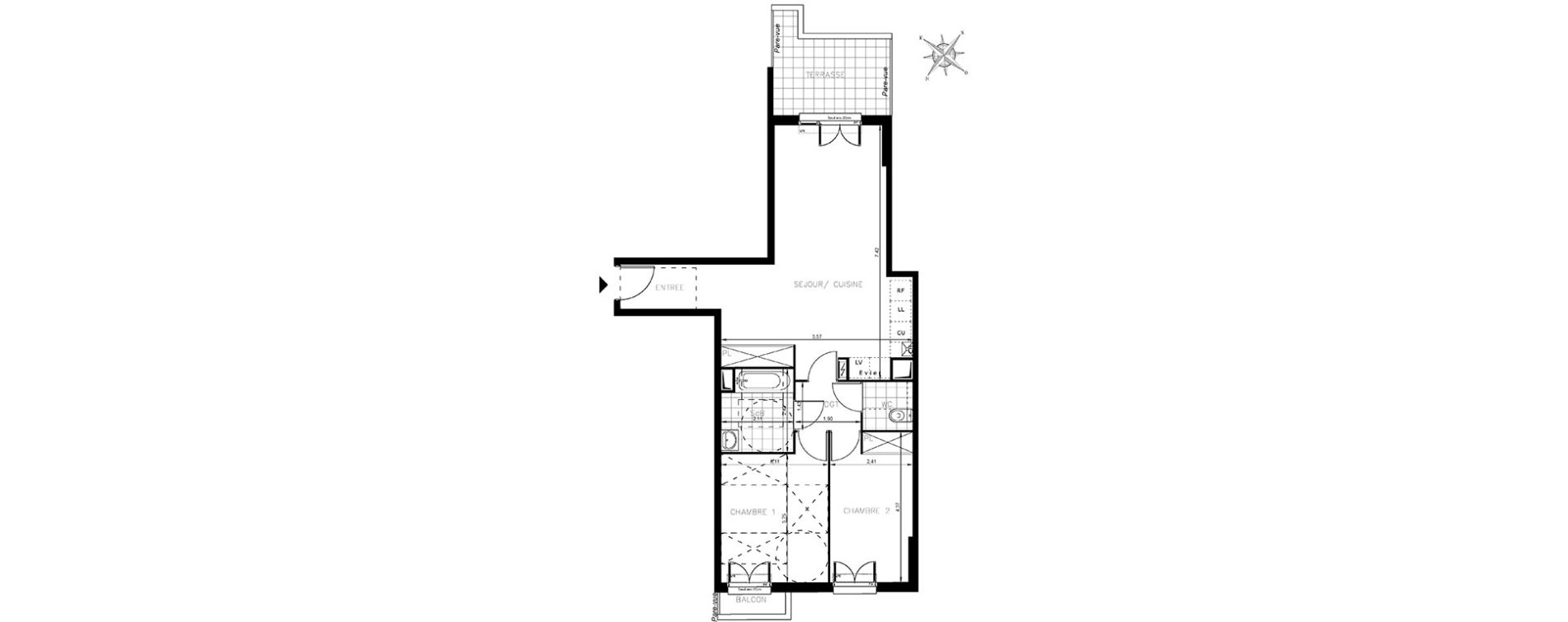 Appartement T3 de 65,98 m2 &agrave; Drancy Centre