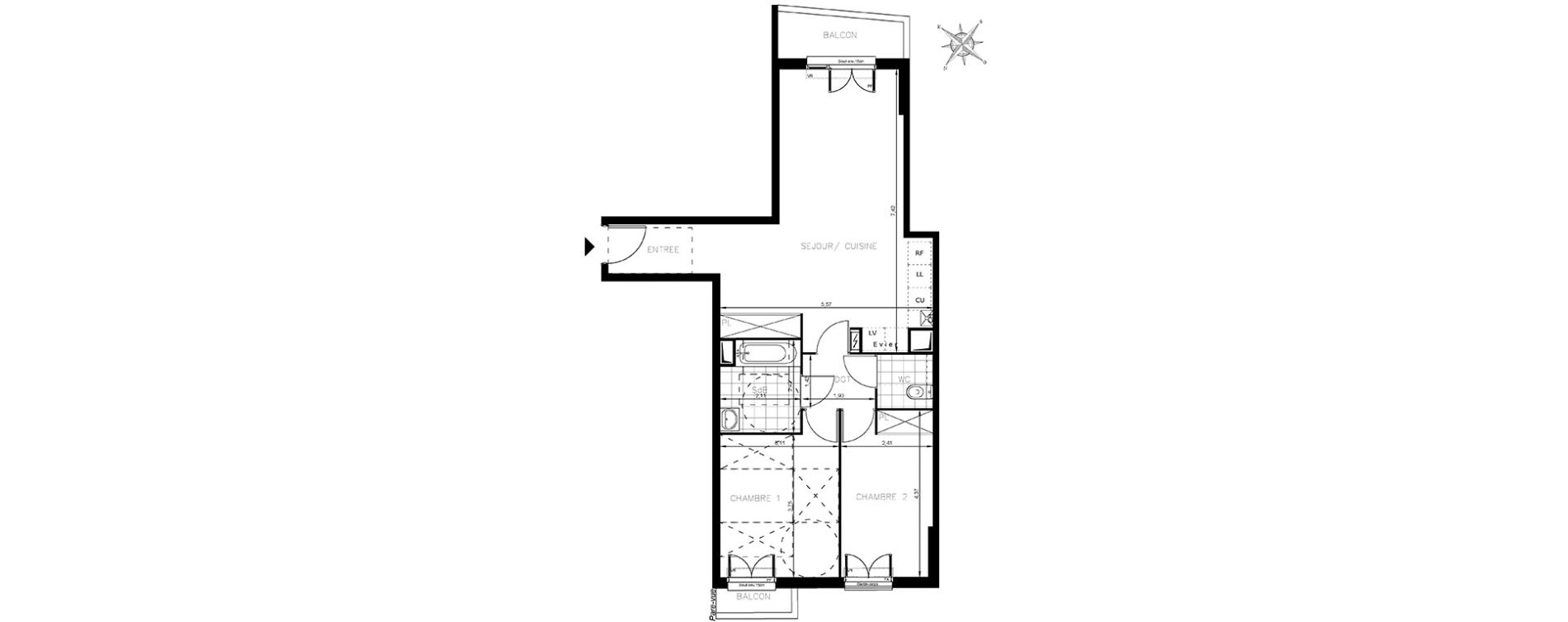 Appartement T3 de 65,98 m2 &agrave; Drancy Centre