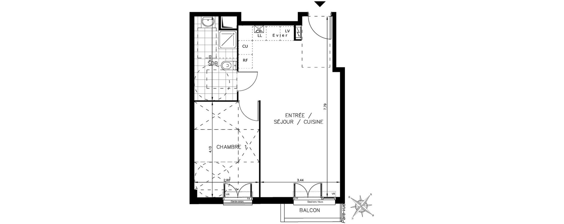 Appartement T2 de 45,93 m2 &agrave; Drancy Centre