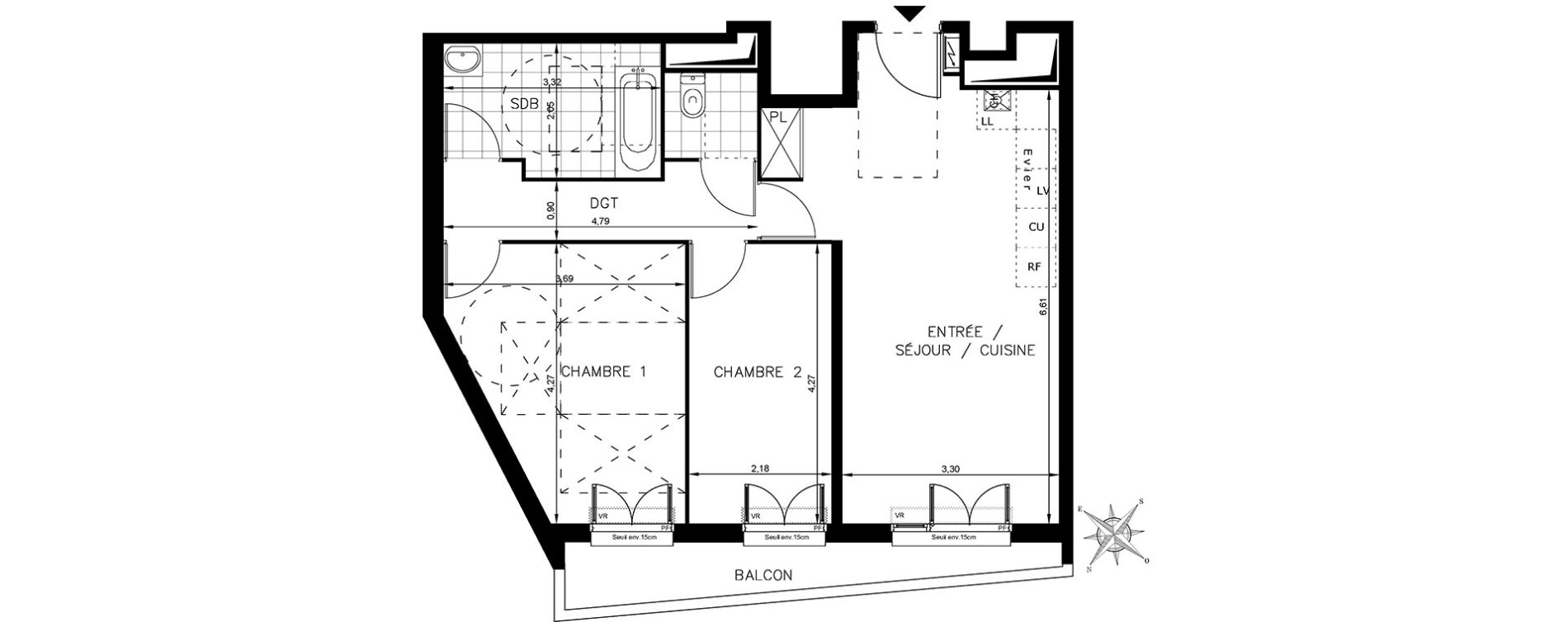 Appartement T3 de 60,89 m2 &agrave; Drancy Centre