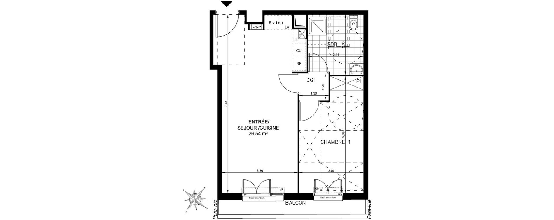Appartement T2 de 47,13 m2 &agrave; Drancy Centre