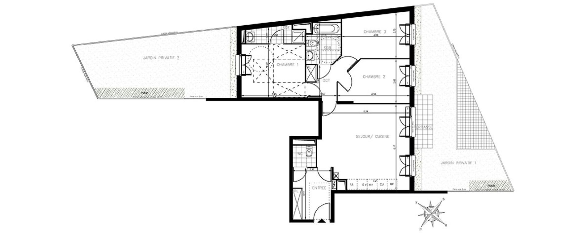 Duplex T4 de 81,71 m2 &agrave; Drancy Centre