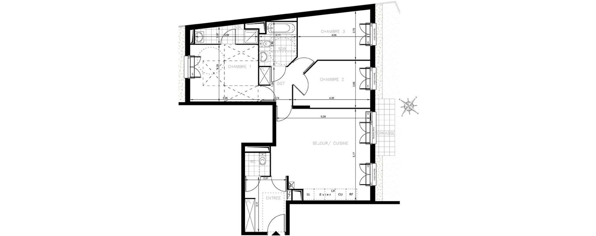Duplex T4 de 81,71 m2 &agrave; Drancy Centre