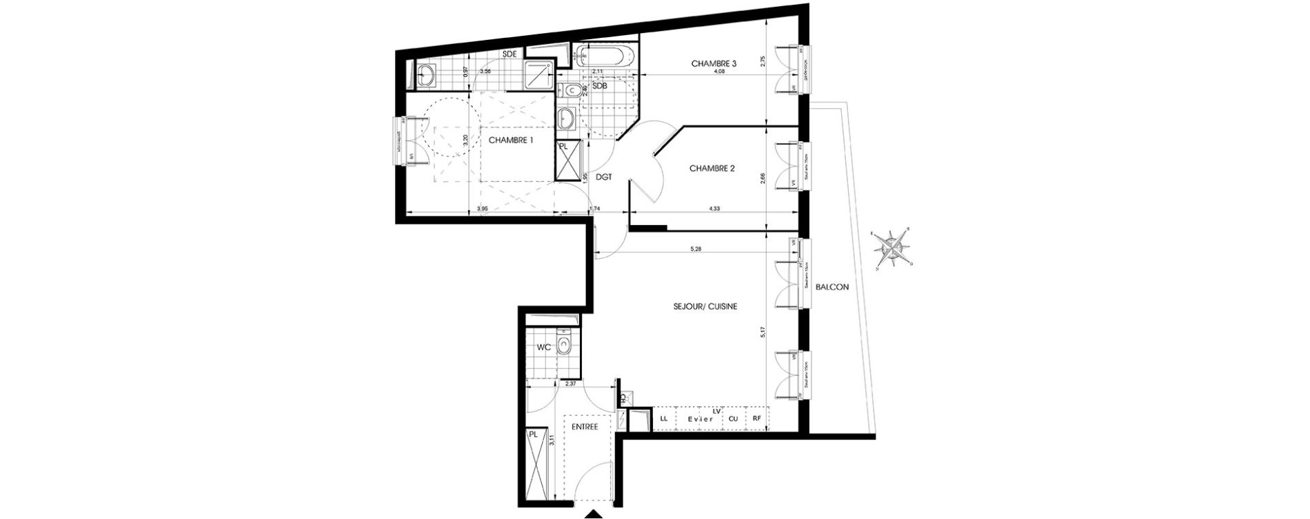 Appartement T4 de 81,71 m2 &agrave; Drancy Centre