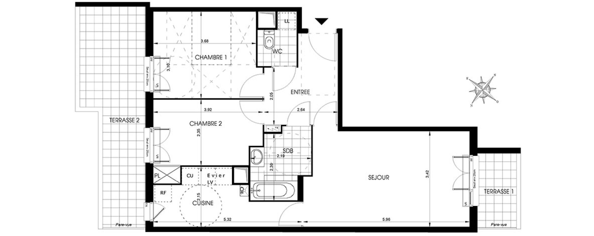 Appartement T3 de 63,44 m2 &agrave; Drancy Centre
