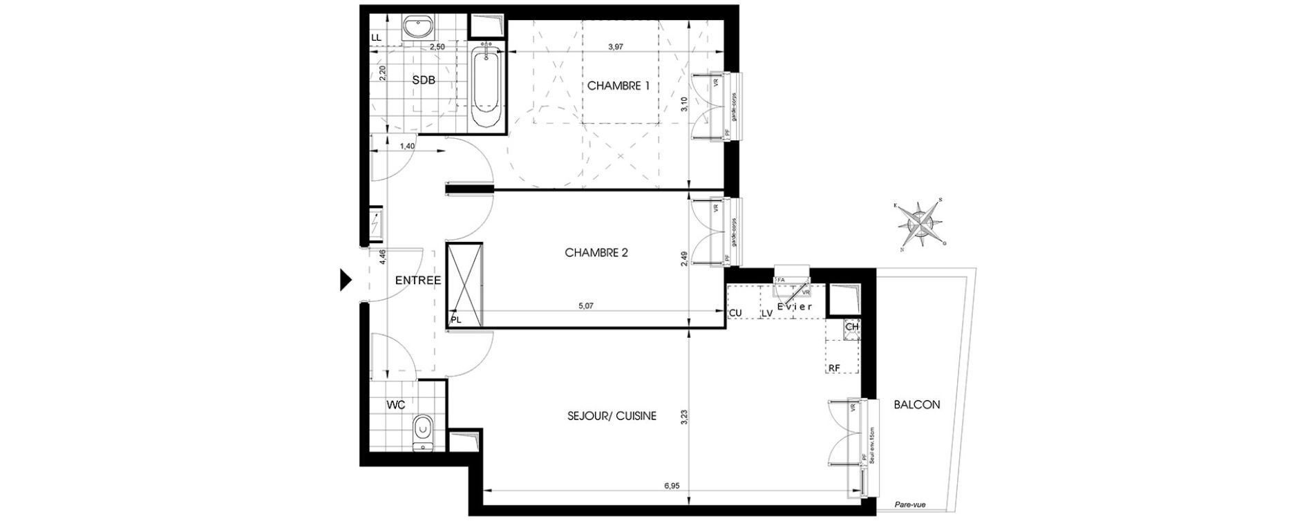 Appartement T3 de 64,19 m2 &agrave; Drancy Centre