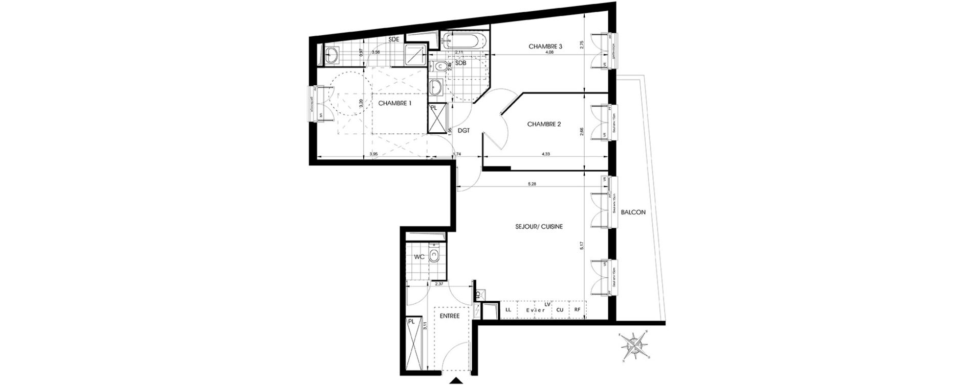 Appartement T4 de 81,71 m2 &agrave; Drancy Centre