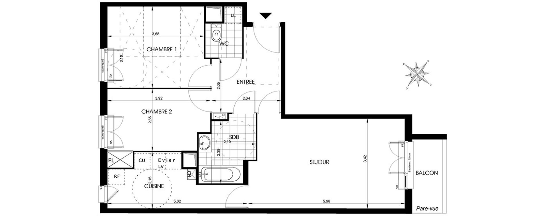 Appartement T3 de 63,41 m2 &agrave; Drancy Centre