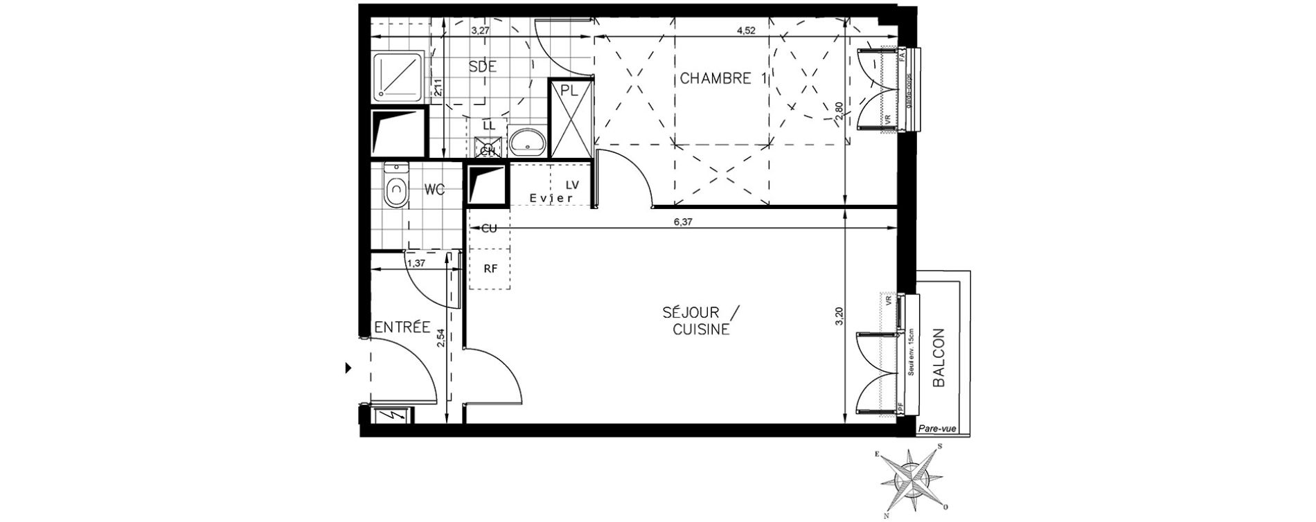 Appartement T2 de 45,23 m2 &agrave; Drancy Centre