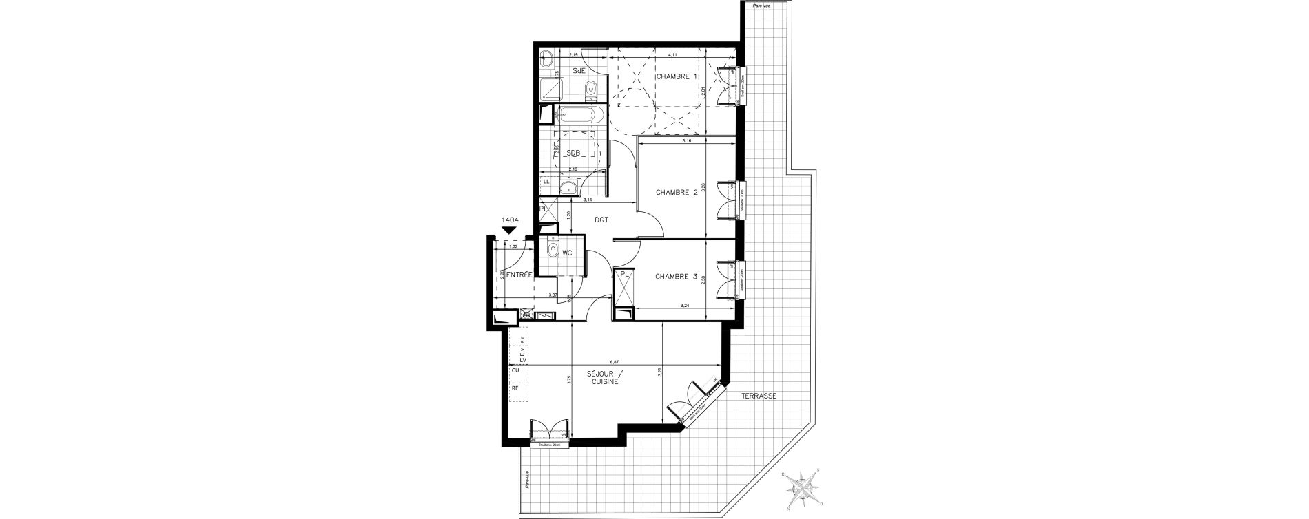 Appartement T4 de 79,57 m2 &agrave; Drancy Centre