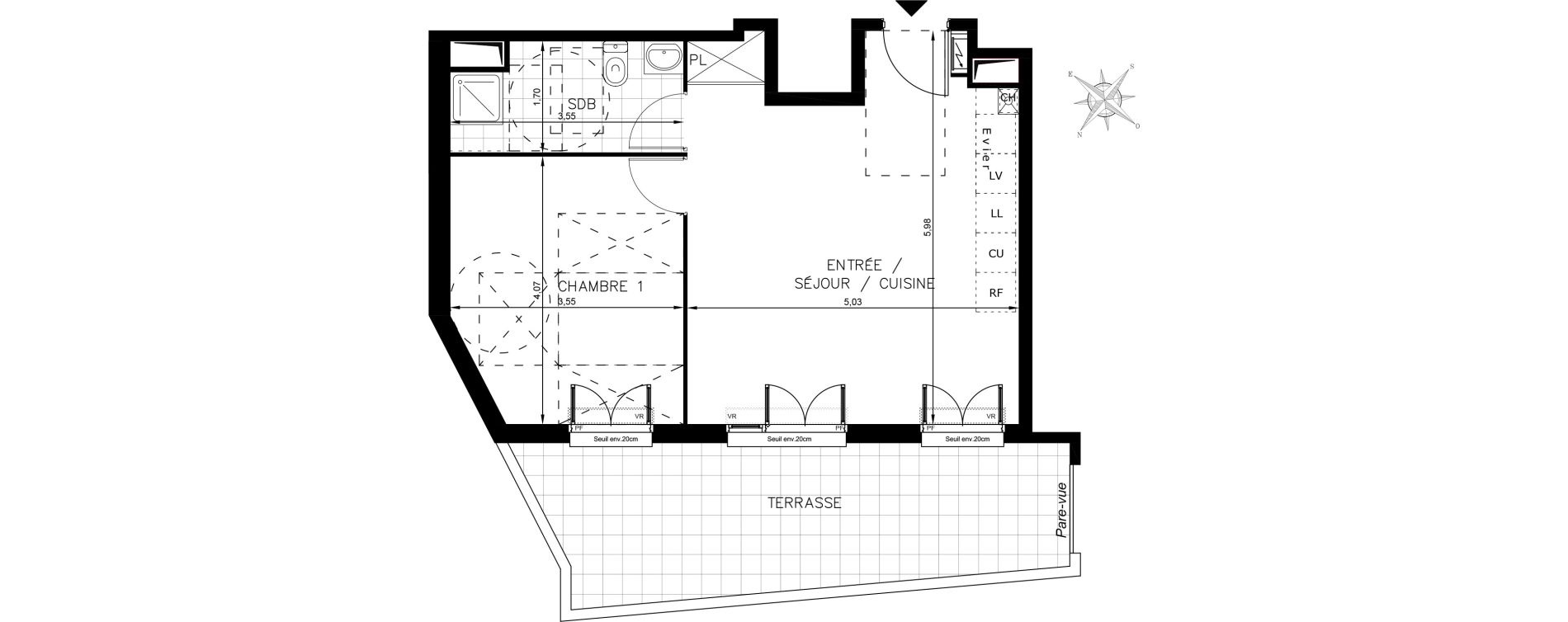 Appartement T2 de 46,68 m2 &agrave; Drancy Centre